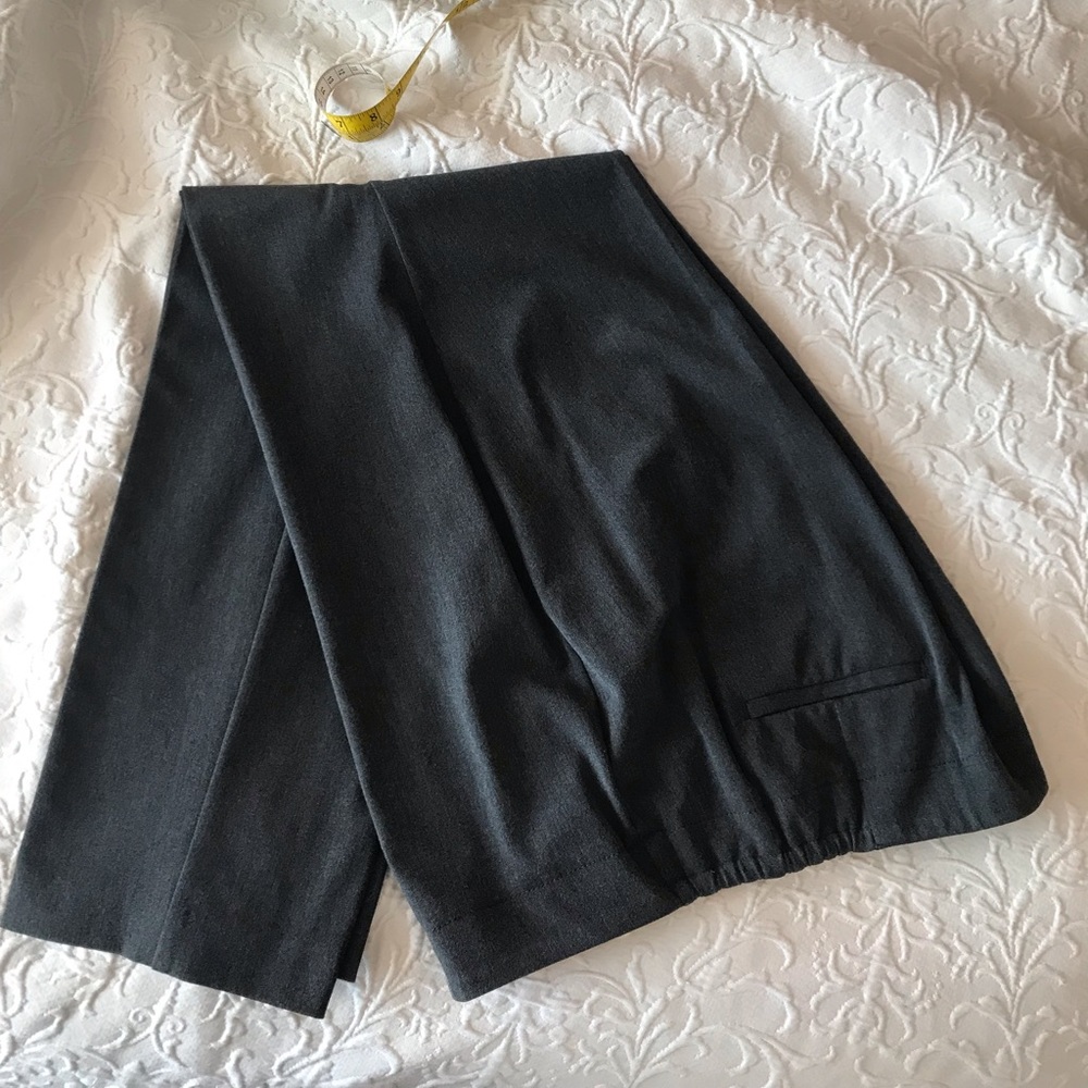 Classic Grey Pants with Subtle Elastic Waist Inset